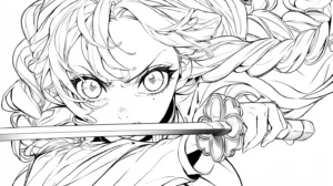 coloriage Mitsuri pour enfant de 4 ans