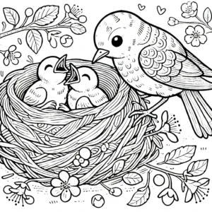 coloriage Oiseau et decoupage