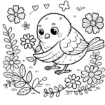 coloriage Oiseau et apprentissage