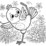 coloriage Oiseau à imprimer kawaii