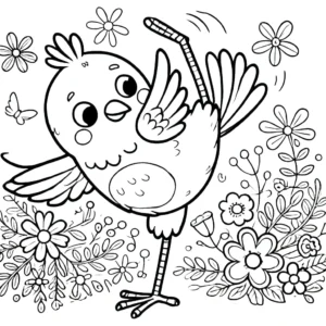 coloriage Oiseau à imprimer kawaii
