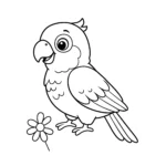 coloriage Perroquet de dessin animé à imprimer pdf