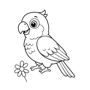 coloriage Perroquet de dessin animé à imprimer pdf