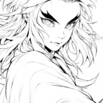 coloriage Rengoku a imprimer pour enfant de 4 ans