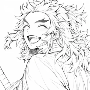 coloriage Rengoku pour enfants à imprimer