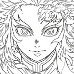 coloriage Rengoku pour enfants a imprimer gratuit