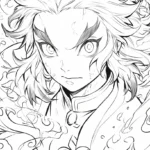 coloriage Rengoku à imprimer pour enfants