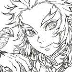 coloriage Rengoku pour enfant de 7 ans