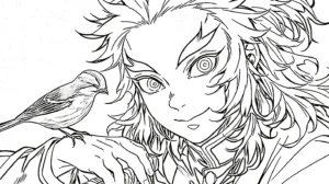 coloriage Rengoku pour enfant de 7 ans