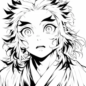 coloriage Rengoku à imprimer pour enfant de 7 ans