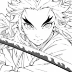 image de coloriage Rengoku pour enfant