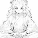 coloriage Rengoku pour enfant de 7 ans