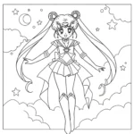 coloriage Sailor Lune en gros plan à imprimer pdf gratuit