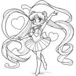 coloriage Sailor Moon à imprimer pour enfant de 9 ans