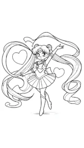 coloriage Sailor Moon à imprimer pour enfant de 9 ans