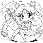 coloriage Sailor Moon pour enfants à imprimer
