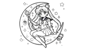 image pour coloriage Sailor Moon enfant