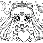 coloriage Sailor Moon à imprimer pour enfant de 8 ans