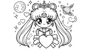 coloriage Sailor Moon à imprimer pour enfant de 8 ans