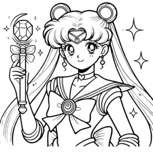 coloriage Sailor Moon à imprimer pour enfant de 9 ans