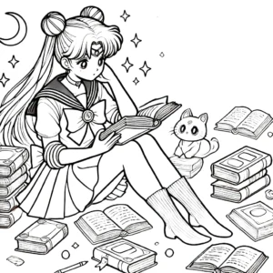 image pour coloriage Sailor Moon enfant