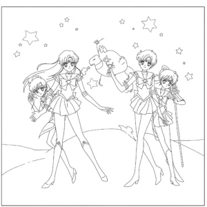 coloriage Silhouettes des guerrières à imprimer pour enfant de 6 ans