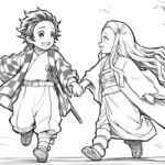 coloriage Tanjiro à imprimer pdf