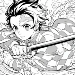 coloriage Tanjiro pour enfants à télécharger