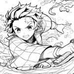 coloriage Tanjiro en ligne pour enfant