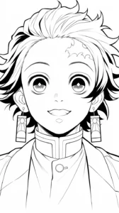coloriage Tanjiro pour enfant à imprimer