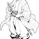 coloriage Tanjiro et decoupage a imprimer gratuit