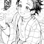 coloriage Tanjiro a imprimer pour enfant de 4 ans