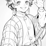 imprimer coloriage Tanjiro gratuit
