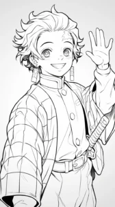 imprimer coloriage Tanjiro gratuit