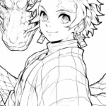 coloriage Tanjiro à imprimer pour enfant de 6 ans