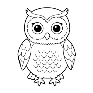 coloriage Un hibou de dessin animé à imprimer gratuitement