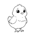 coloriage Un mignon petit poussin pour enfant de 3 ans
