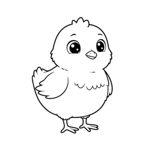 coloriage Un mignon petit poussin pour enfant de 3 ans