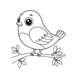 coloriage Un oiseau sur une branche a imprimer pour enfant de 4 ans