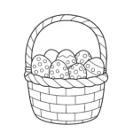 coloriage Un panier de Pâques gratuit a imprimer
