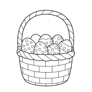 coloriage Un panier de Pâques gratuit a imprimer