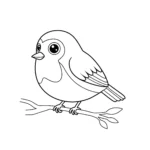 coloriage Un simple rouge gorge à imprimer gratuitement