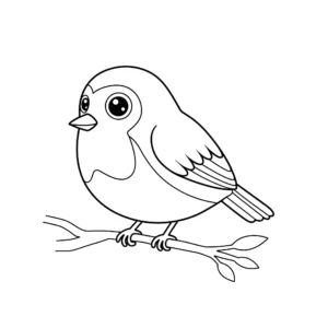 coloriage Un simple rouge gorge à imprimer gratuitement