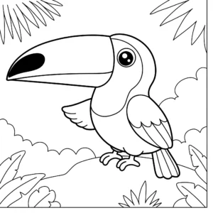 coloriage Un toucan tropical à imprimer gratuit
