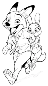 coloriage Zootopie pour enfant de 7 ans