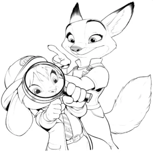 coloriage Zootopie pour bebe a imprimer