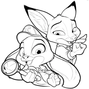 coloriage Zootopie pour bebe a imprimer
