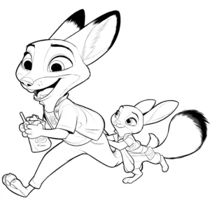 coloriage Zootopie à imprimer pour enfant de 9 ans