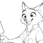 coloriage Zootopie a imprimer pour enfant de 4 ans
