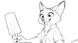coloriage Zootopie a imprimer pour enfant de 4 ans